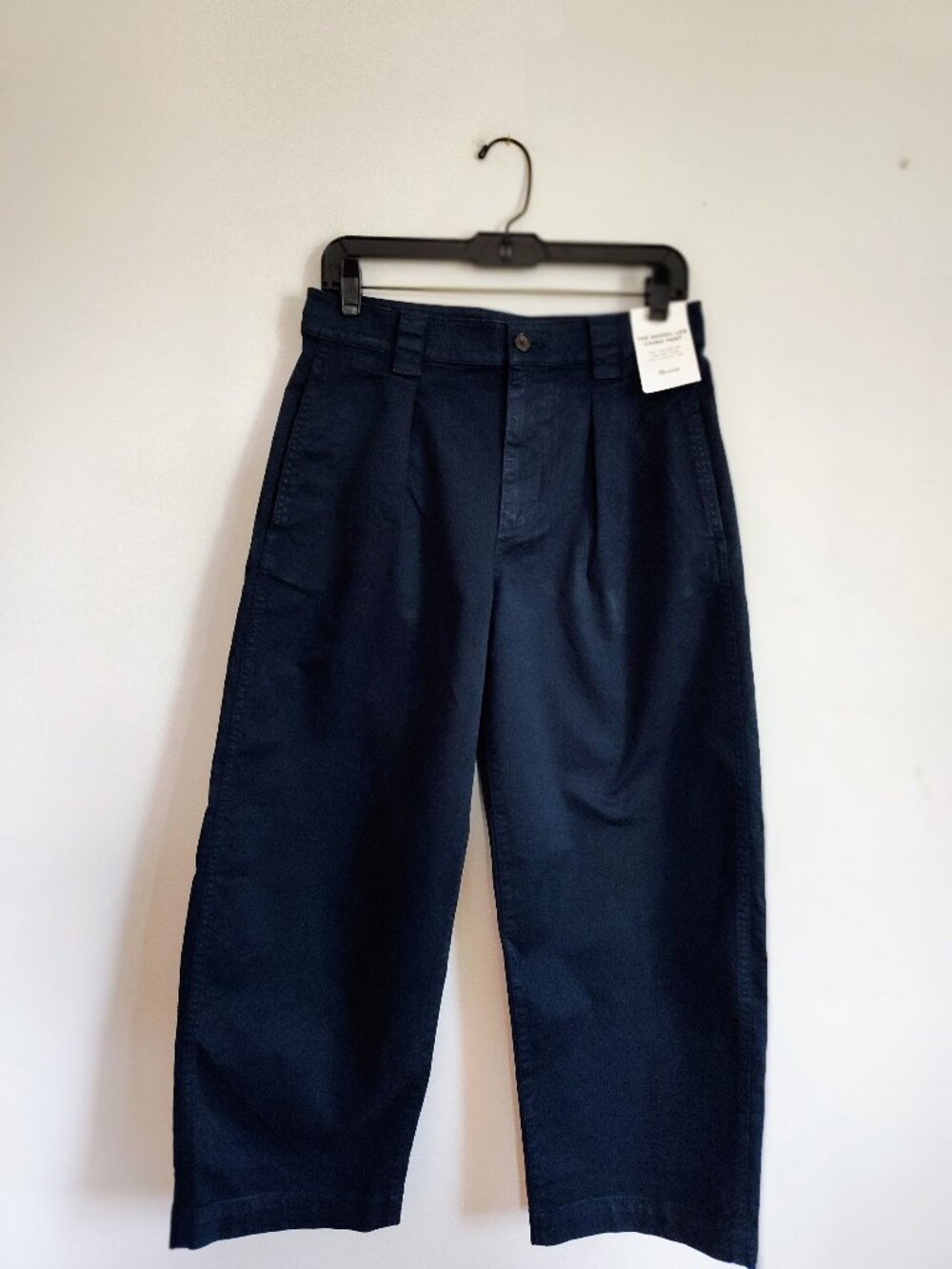 Madewell Navy Barrel-Leg Chino Pant